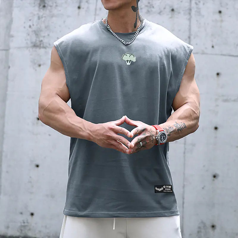 Men's Breathable Quick-Dry Sleeveless Fitness T-shirt